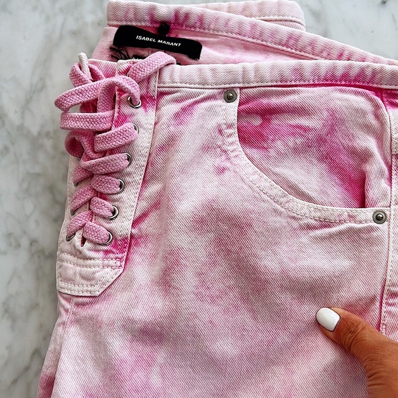 Cloture shop Authentic Isabel Marant cropped lace-up mid-rise slim leg jeans - Picture 15 of 15